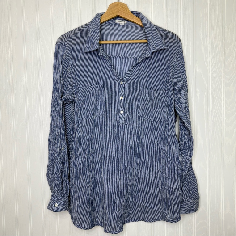Westport blue striped 100% cotton shirt size XL